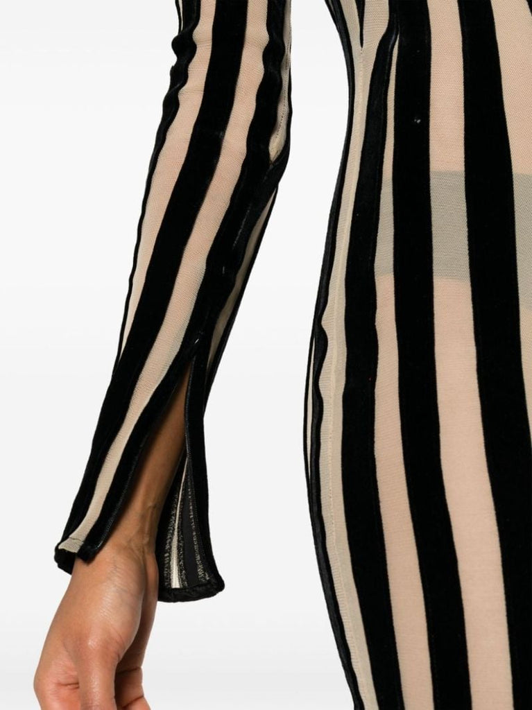 Black Off-the-shoulder Striped Jumpsuit