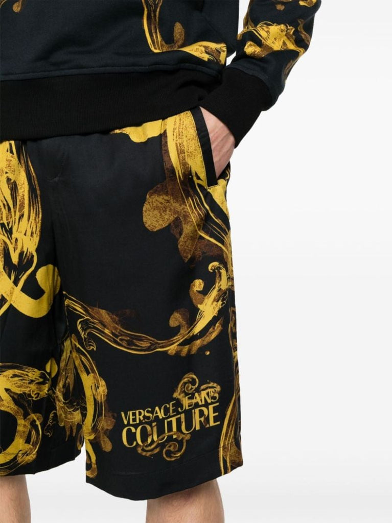 Black Watercolour Couture Shorts
