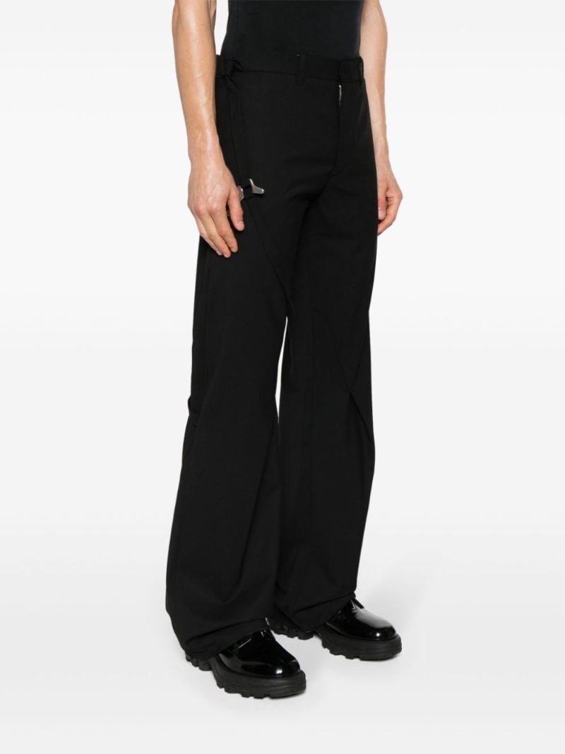 Black Luminous Virgin Wool Tailored Trousers