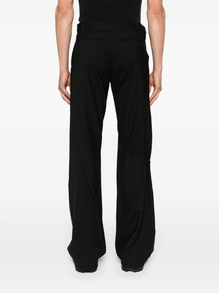 Black Luminous Virgin Wool Tailored Trousers