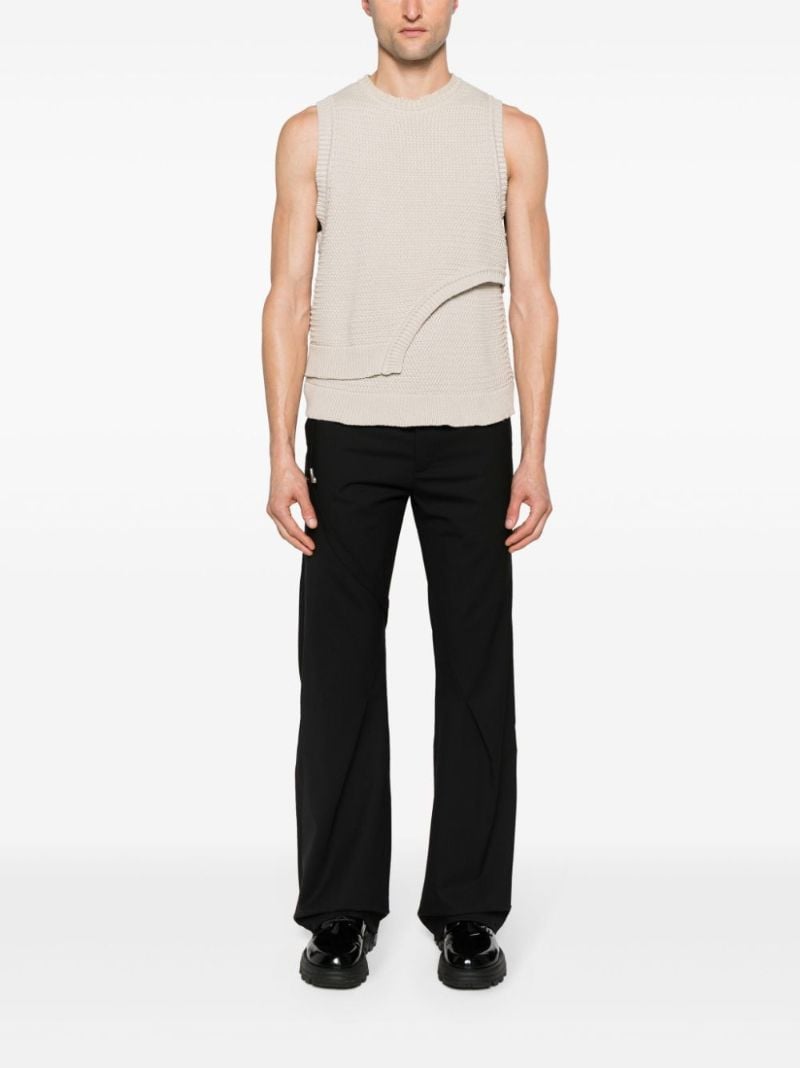 Black Luminous Virgin Wool Tailored Trousers