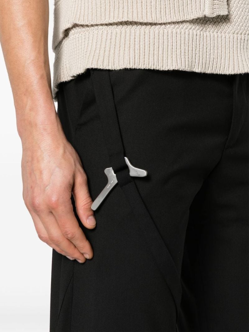 Black Luminous Virgin Wool Tailored Trousers