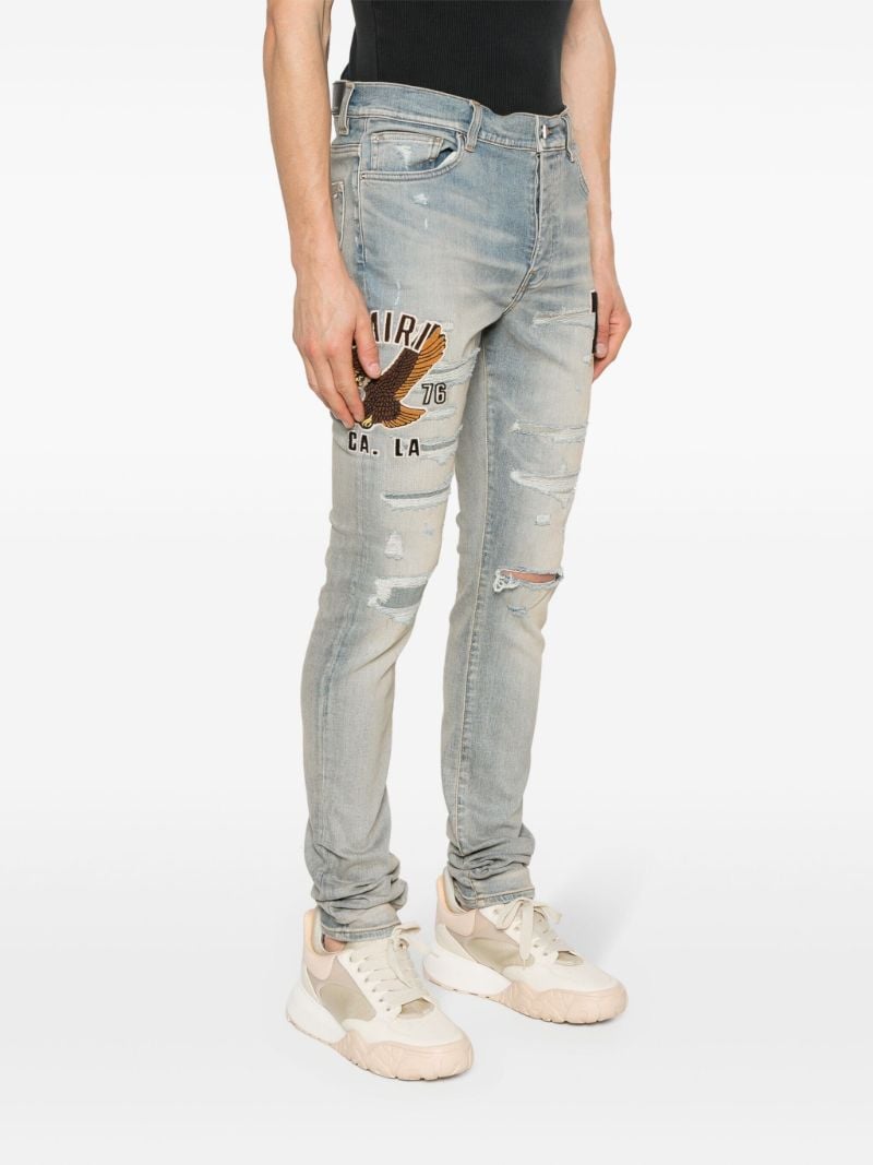 Light Blue Thigh Patches Ripped Skinny Jeans