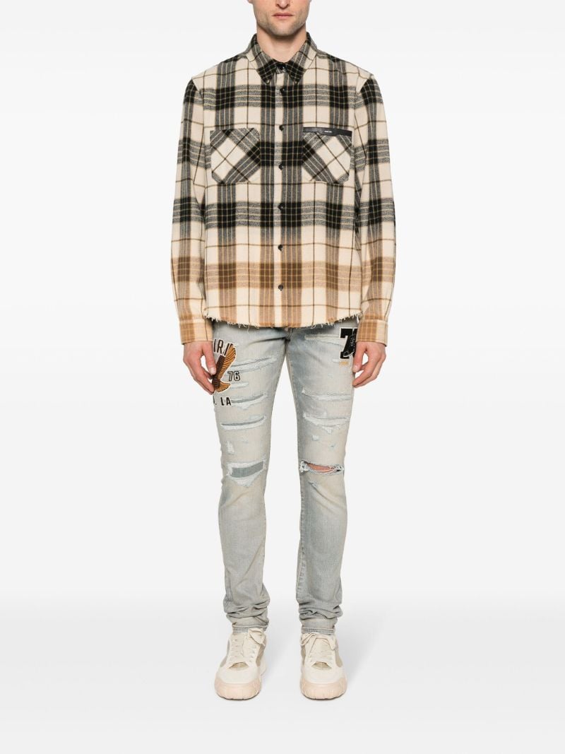 Light Blue Thigh Patches Ripped Skinny Jeans