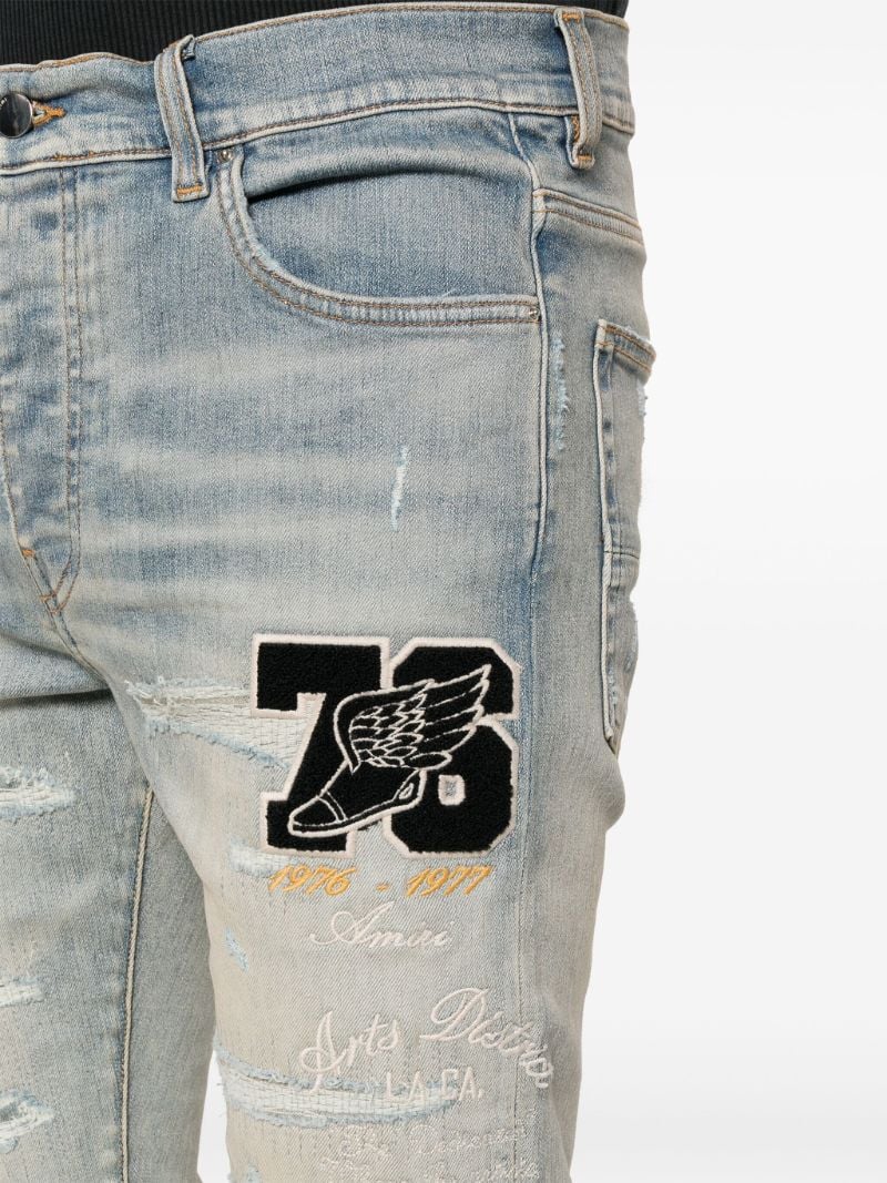 Light Blue Thigh Patches Ripped Skinny Jeans