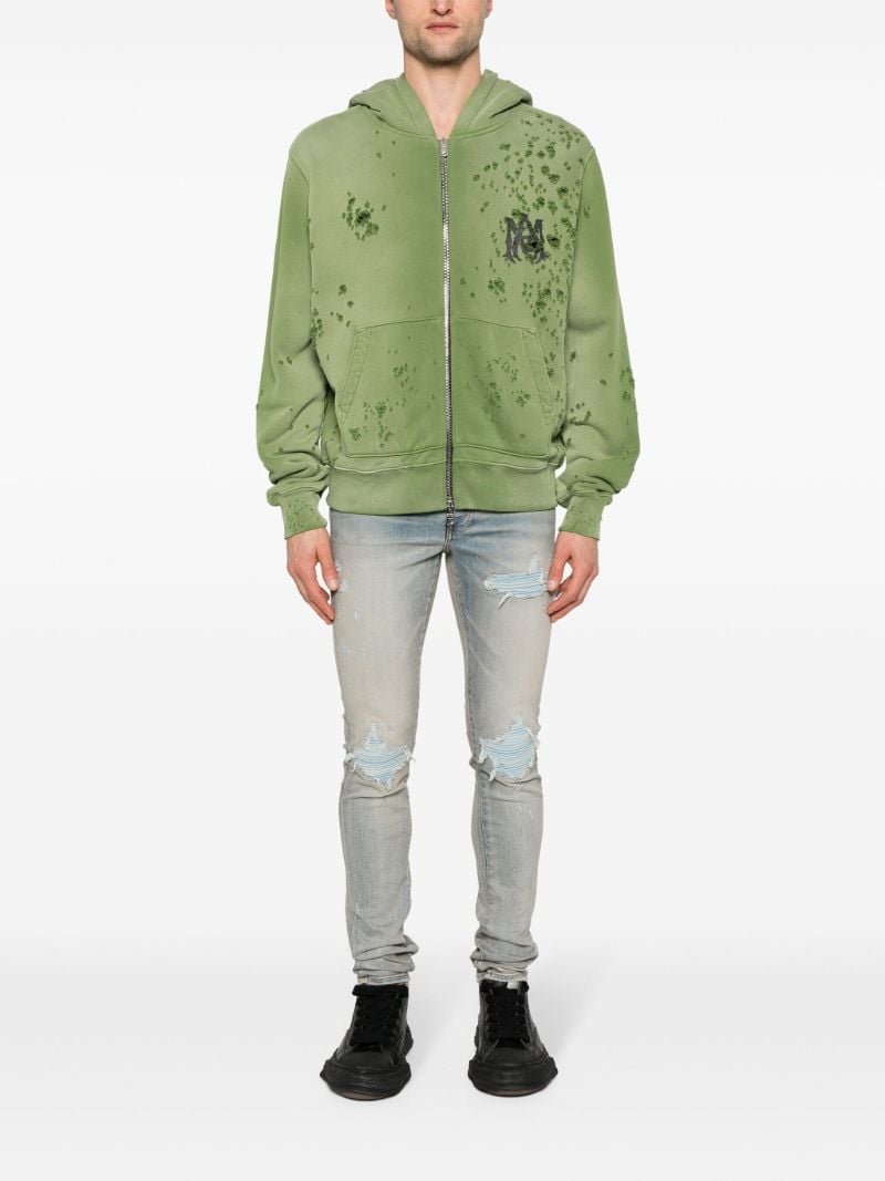 Blue Mx1 Suede Skinny Jeans