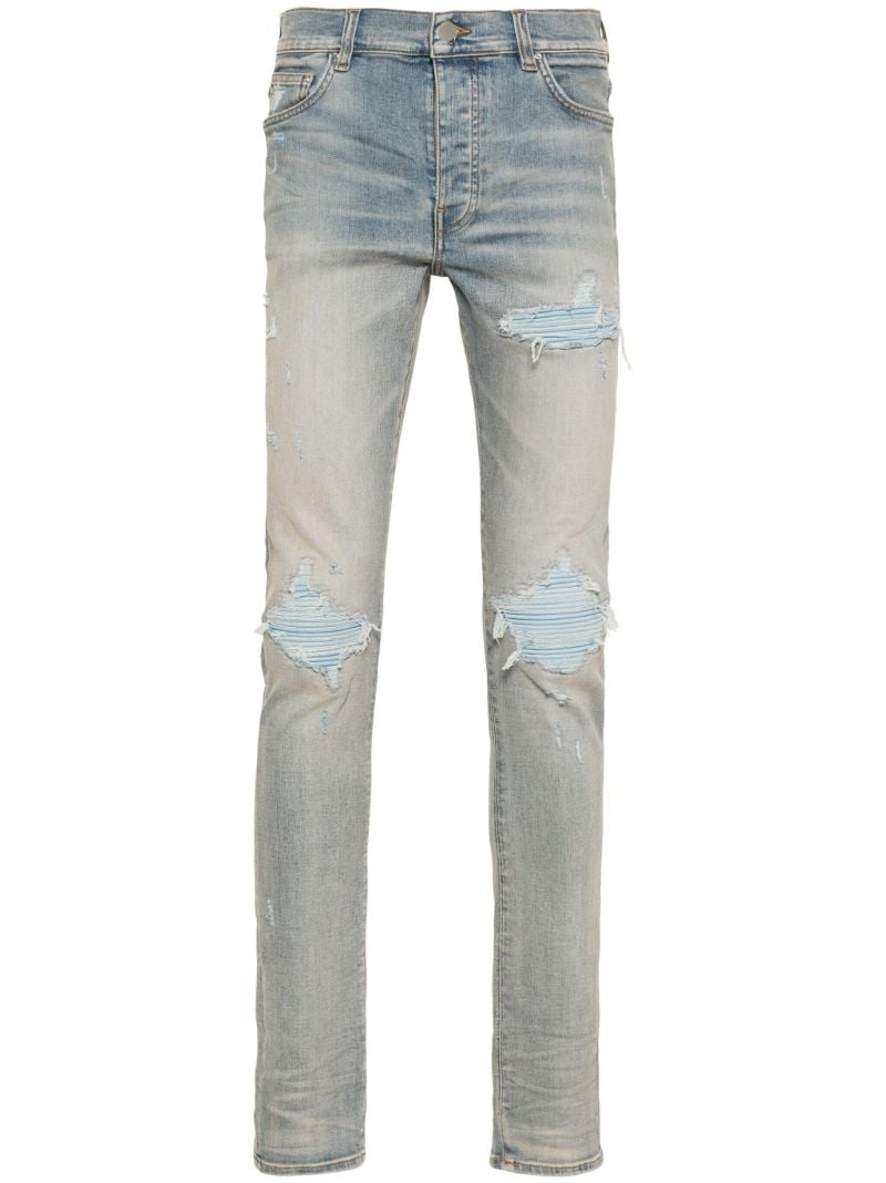 Blue Mx1 Suede Skinny Jeans