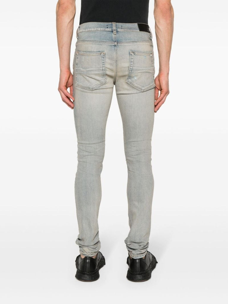 Blue Mx1 Suede Skinny Jeans
