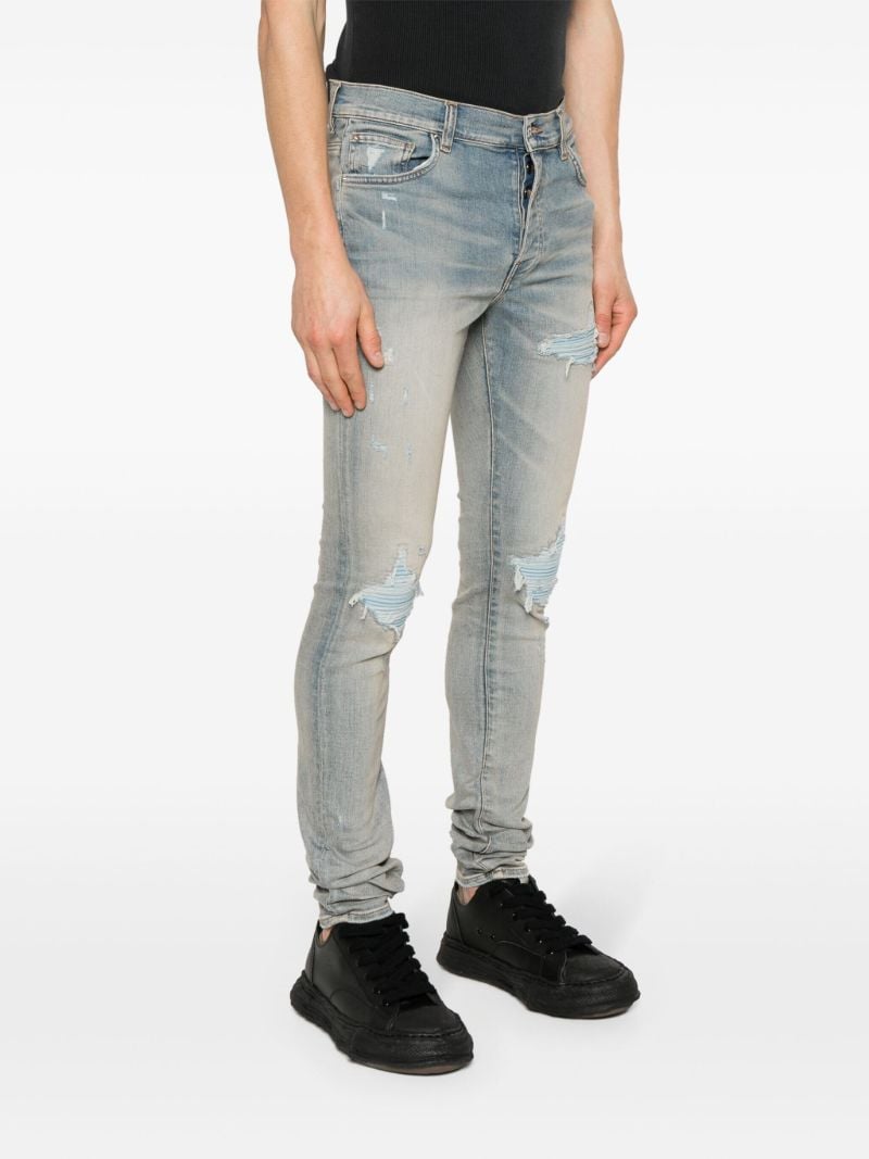 Blue Mx1 Suede Skinny Jeans