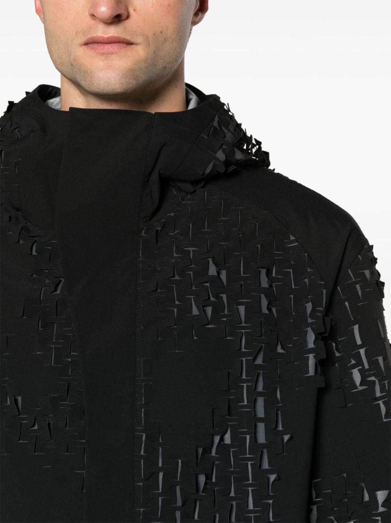 Black Morphogens Laser-cut Hooded Jacket