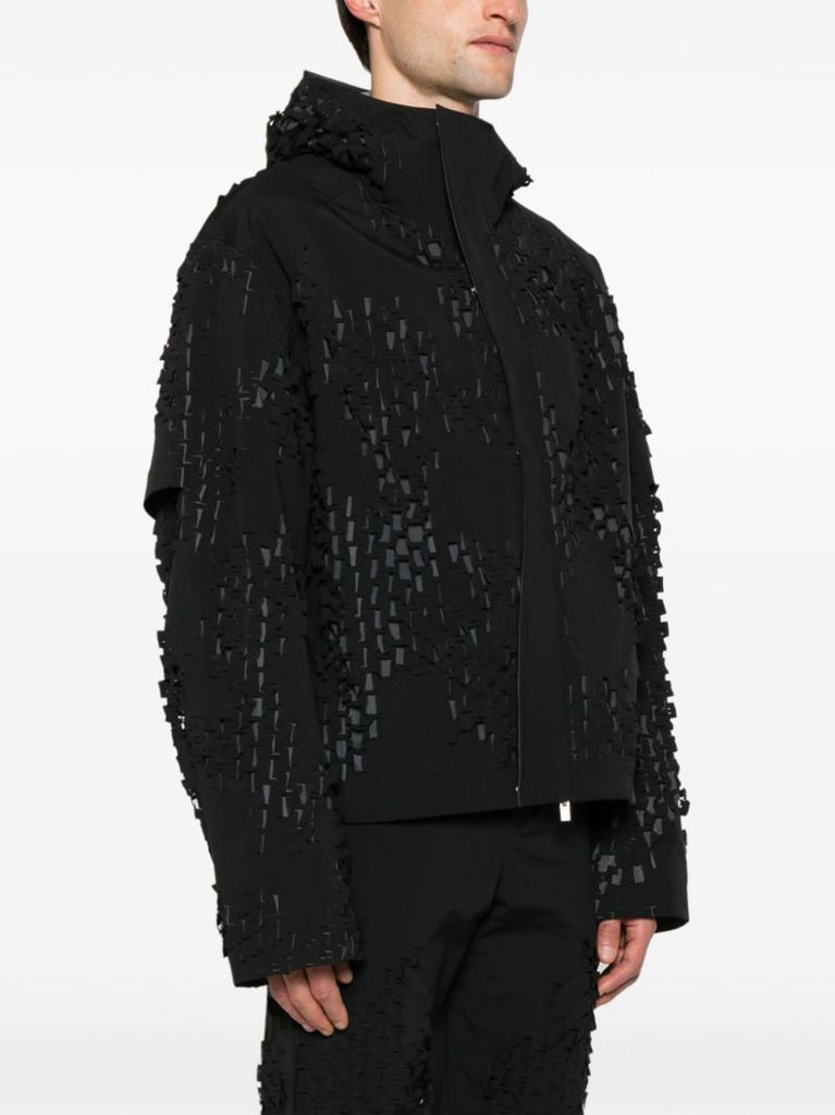 Black Morphogens Laser-cut Hooded Jacket