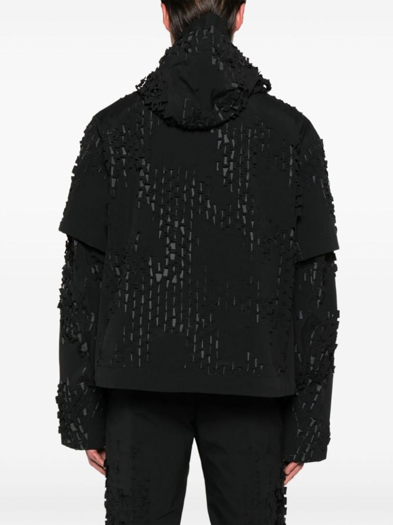 Black Morphogens Laser-cut Hooded Jacket
