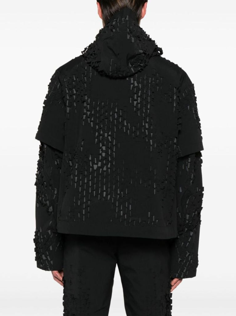Black Morphogens Laser-cut Hooded Jacket
