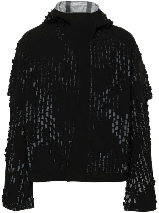 Black Morphogens Laser-cut Hooded Jacket