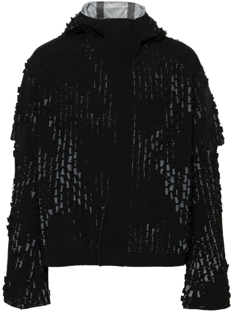Black Morphogens Laser-cut Hooded Jacket
