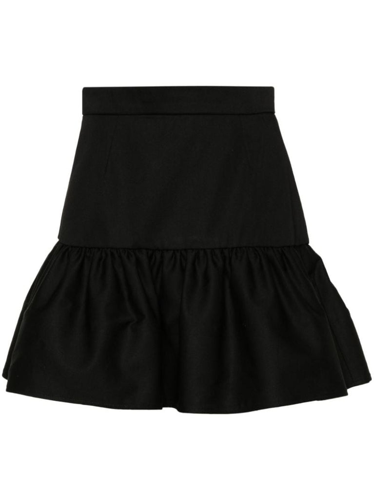 Black Ruffle Miniskirt