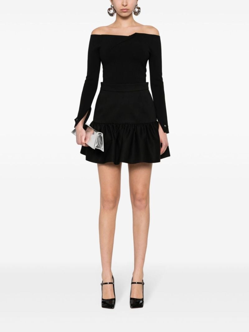 Black Ruffle Miniskirt
