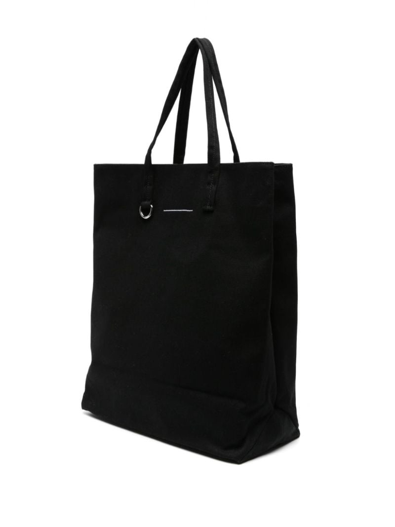 Black Numbers Patch Cotton Tote Bag