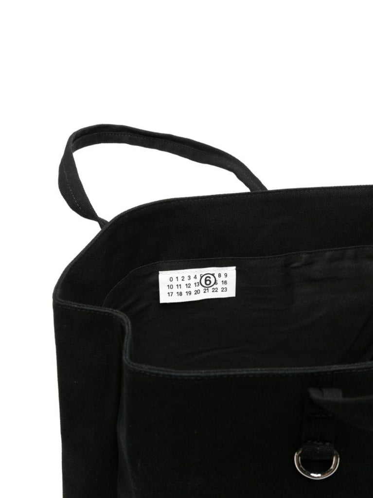 Black Numbers Patch Cotton Tote Bag