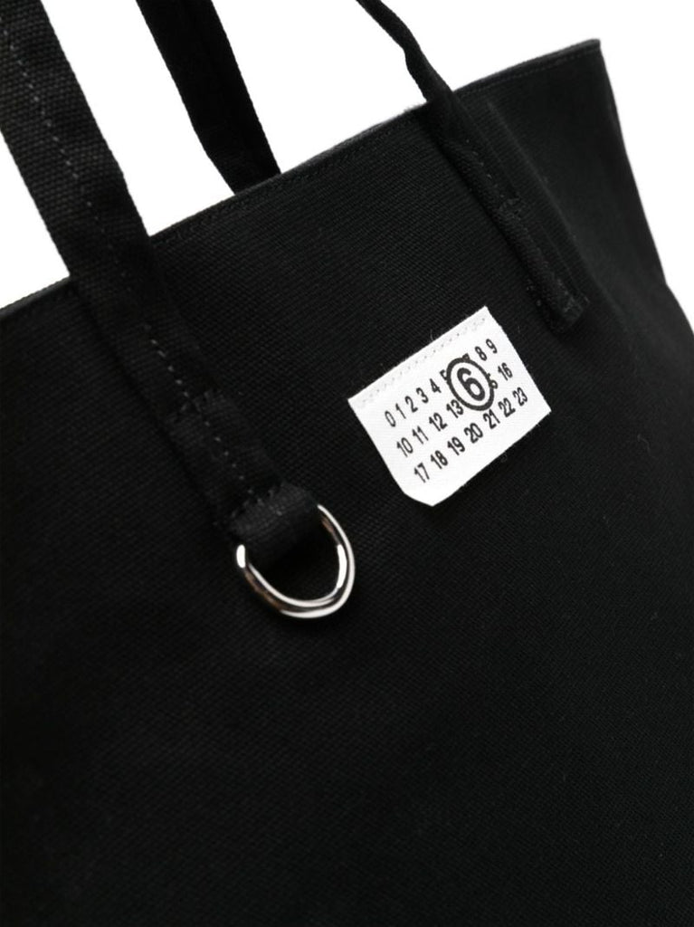 Black Numbers Patch Cotton Tote Bag