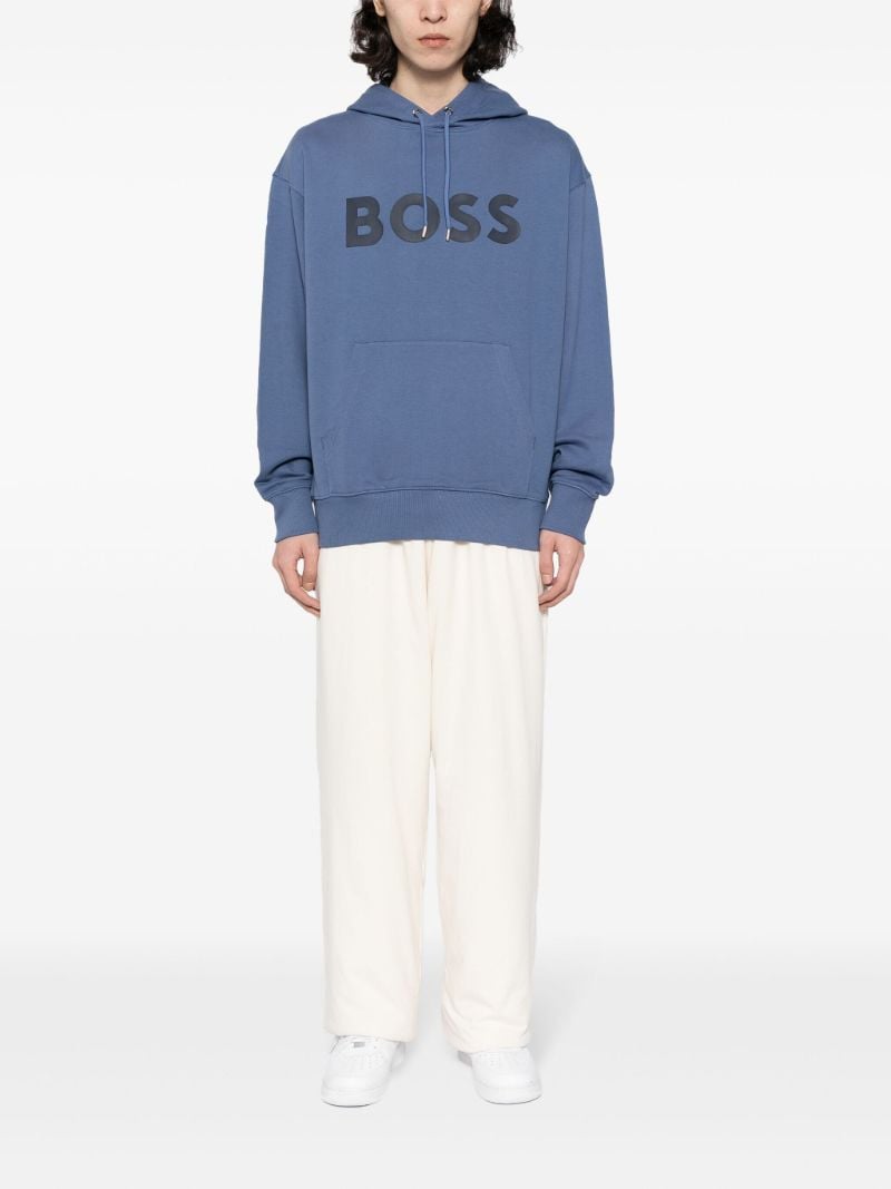Blue Logo-print Cotton Hoodie