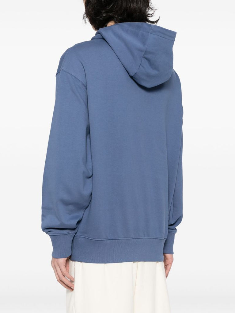 Blue Logo-print Cotton Hoodie