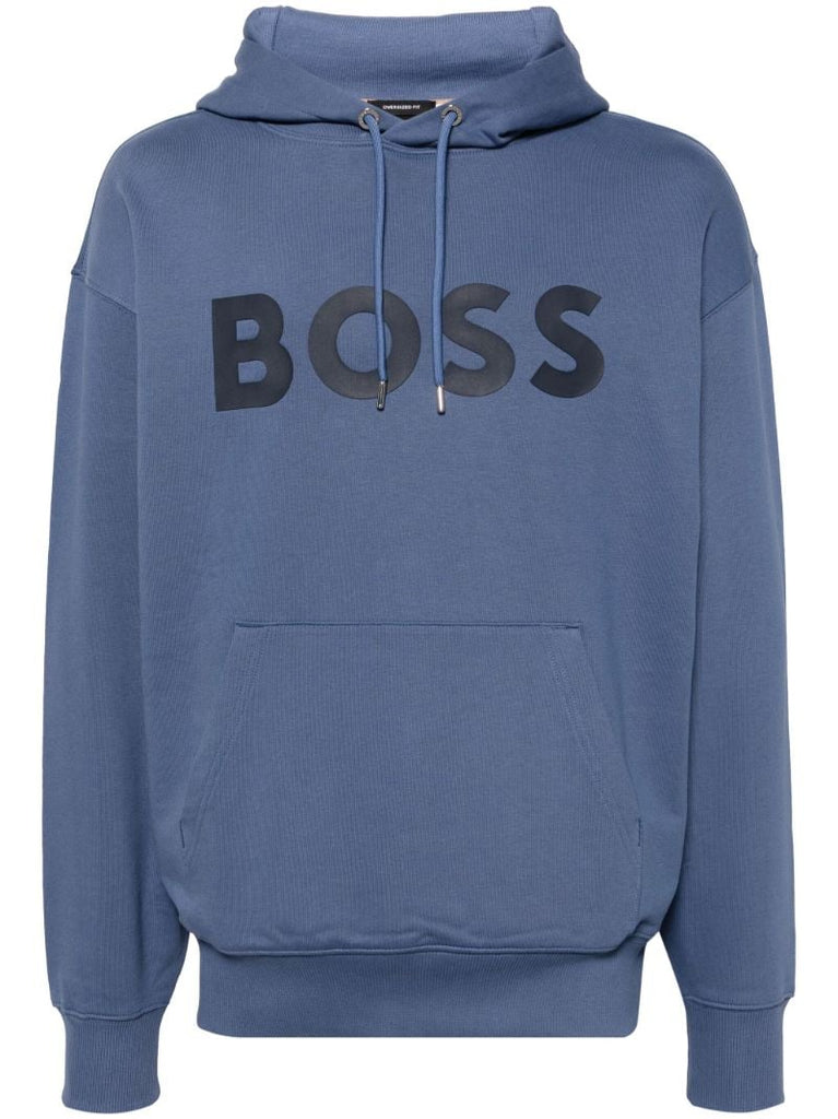 Blue Logo-print Cotton Hoodie