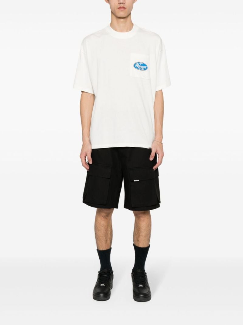 Black Cotton Cargo Shorts
