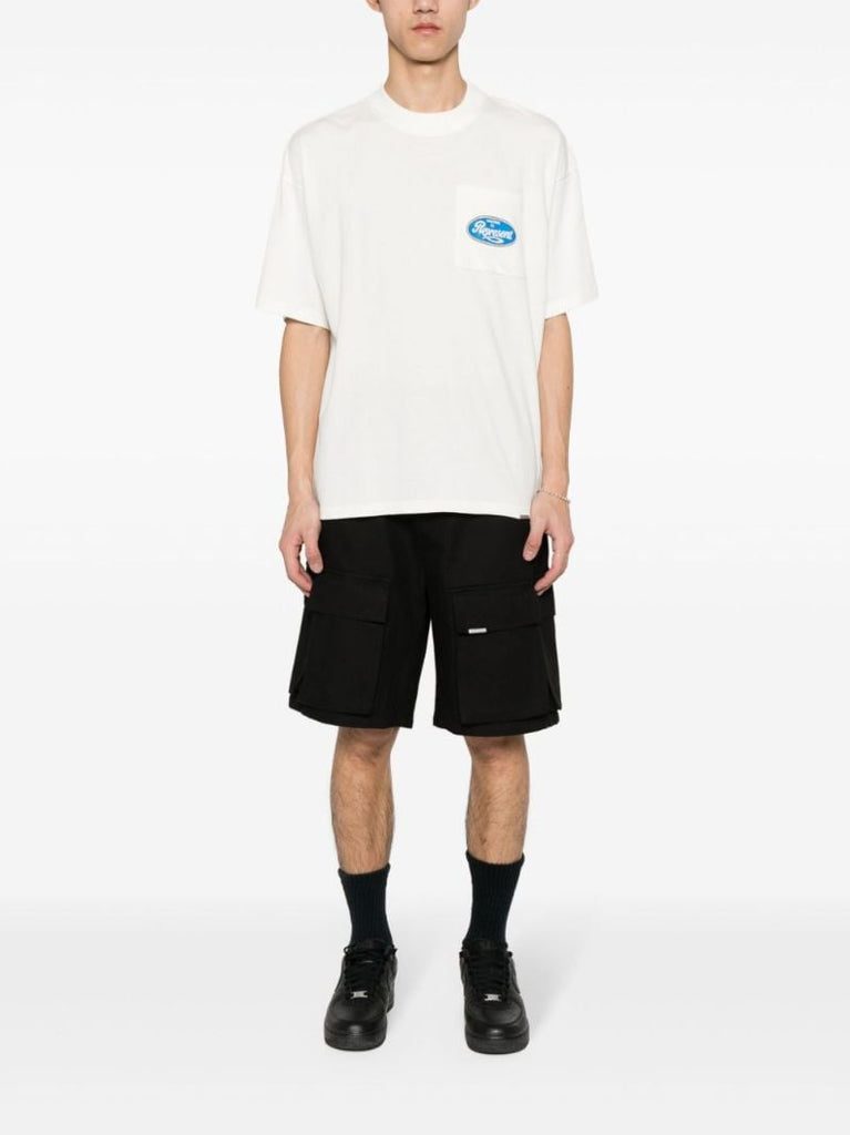 Black Cotton Cargo Shorts