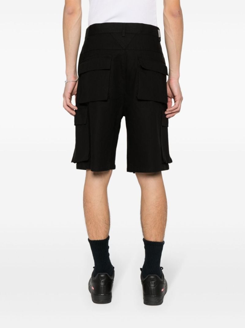 Black Cotton Cargo Shorts
