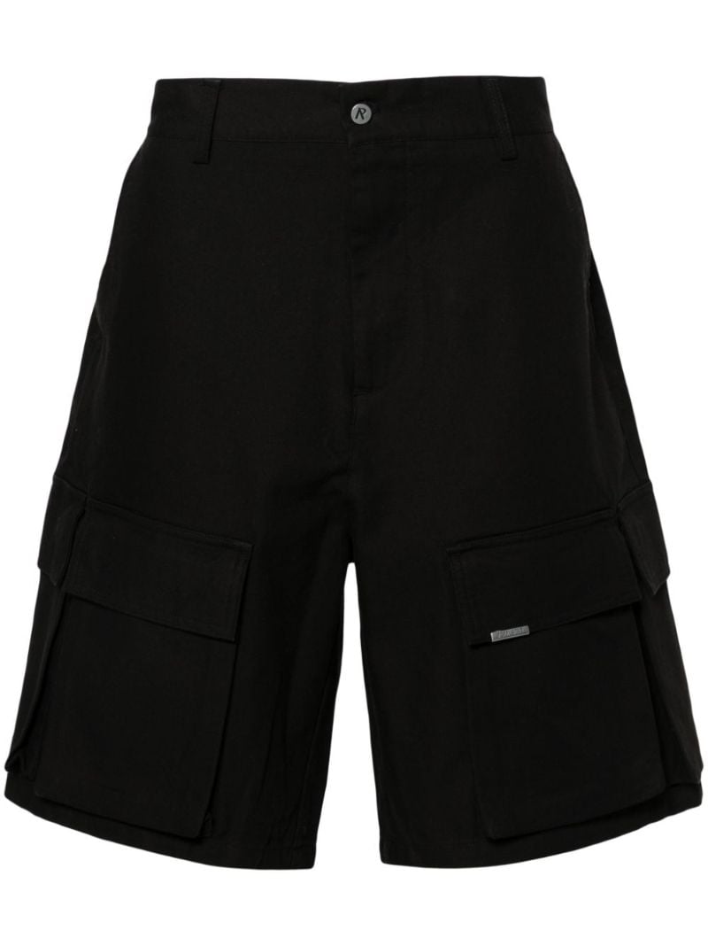 Black Cotton Cargo Shorts