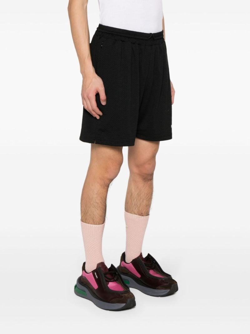 Black Mesh Track Shorts