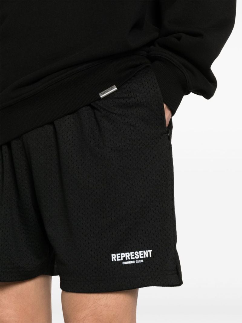 Black Mesh Track Shorts