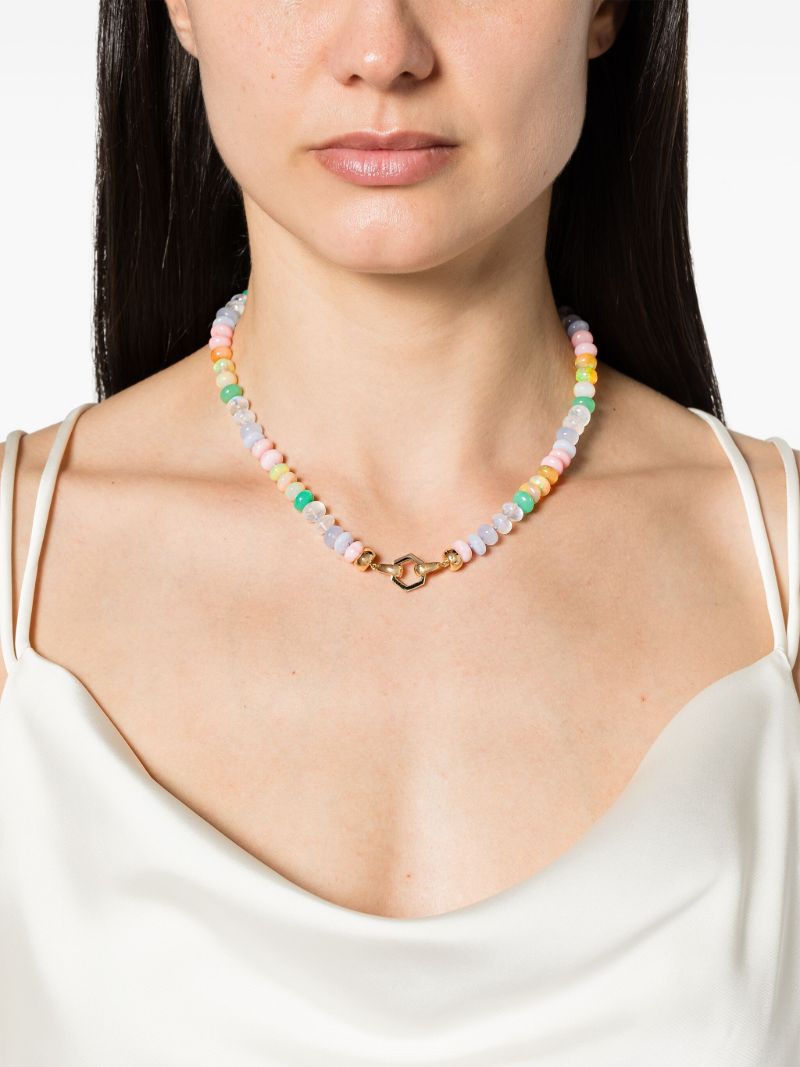 18k Yellow Gold Pastel Bead Foundation Necklace
