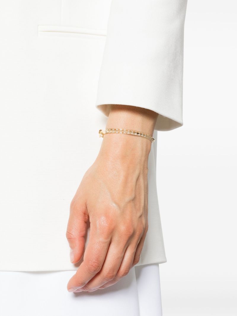 18k Yellow Gold Knife Edge Diamond Bracelet
