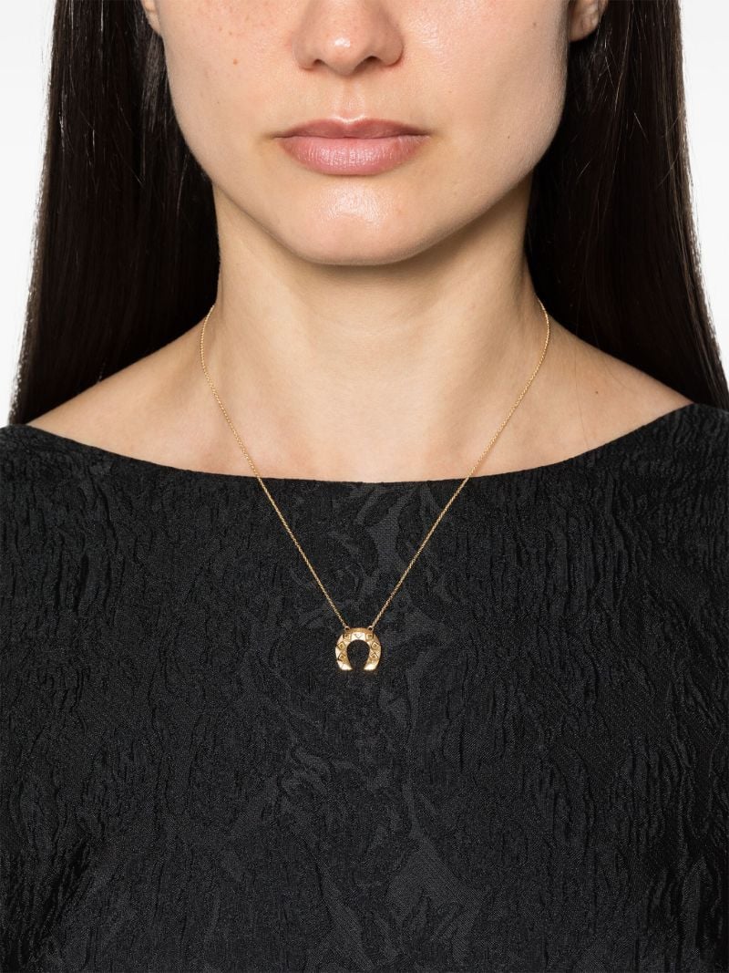 18k Yellow Gold Horseshoe Diamond Hoop Earrings