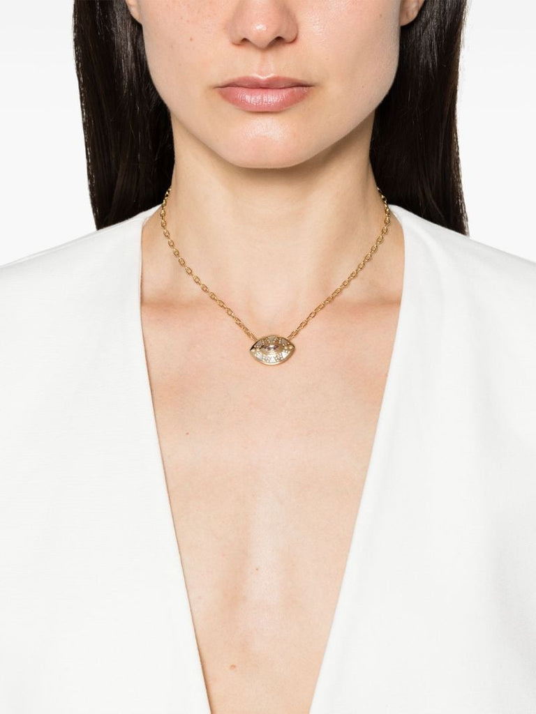 18k Yellow Gold CleopatraÃ¢â_x0082_¬â_x0084_¢s Eye Diamond and Amethyst Necklace
