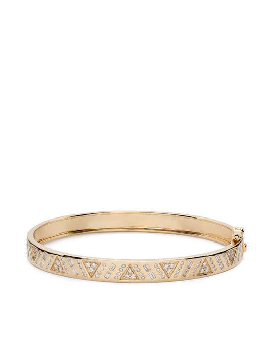 18k Yellow Gold Stardust Diamond Bangle Bracelet