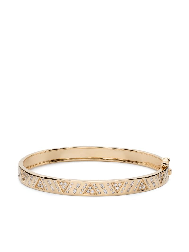 18k Yellow Gold Stardust Diamond Bangle Bracelet