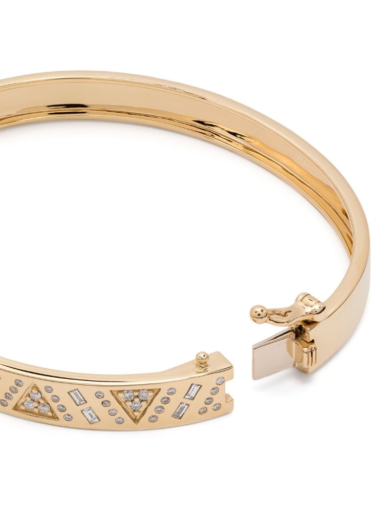 18k Yellow Gold Stardust Diamond Bangle Bracelet
