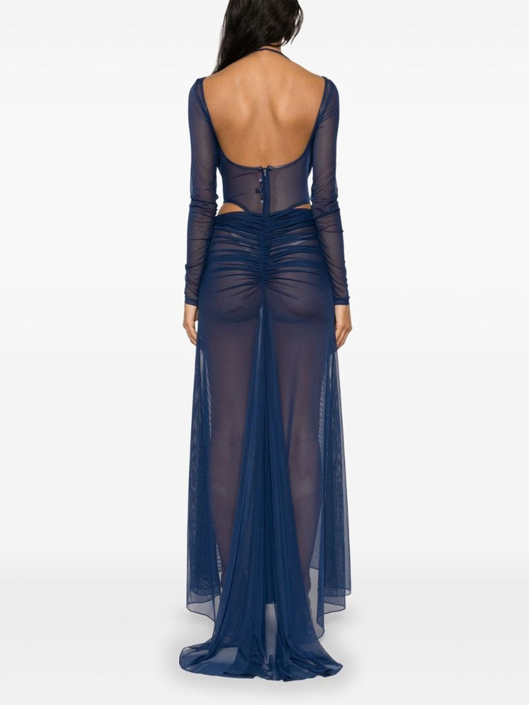 Blue Mesh Layered Bodysuit