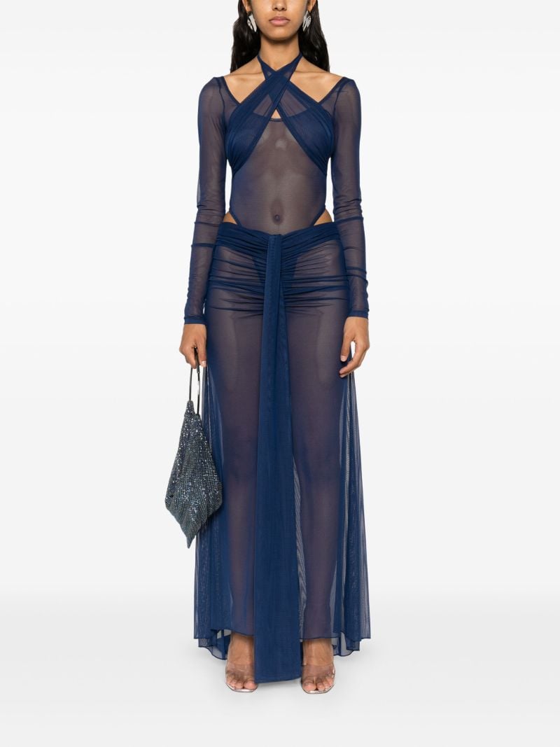 Blue Mesh Layered Bodysuit