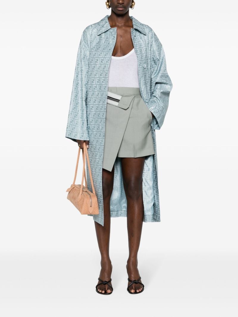 Grey High-waist Asymmetric Mini Shorts