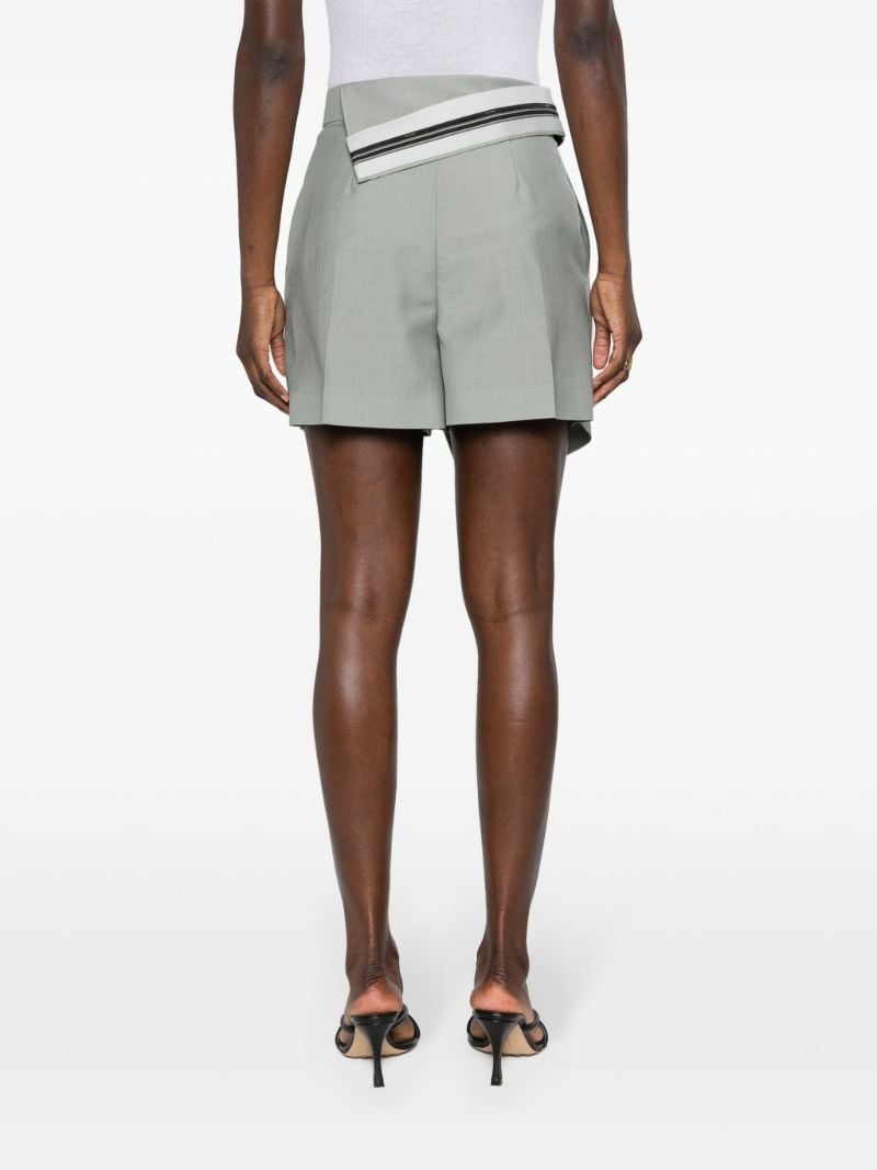 Grey High-waist Asymmetric Mini Shorts