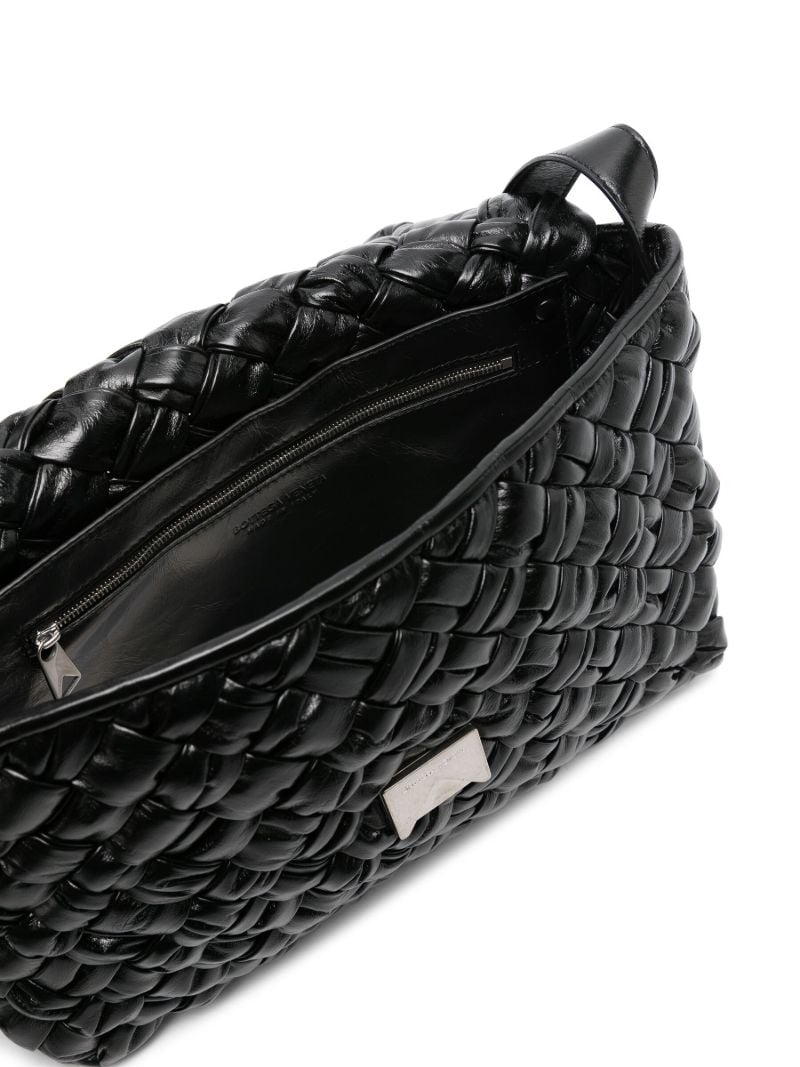 Black Rumple Leather Messenger Bag
