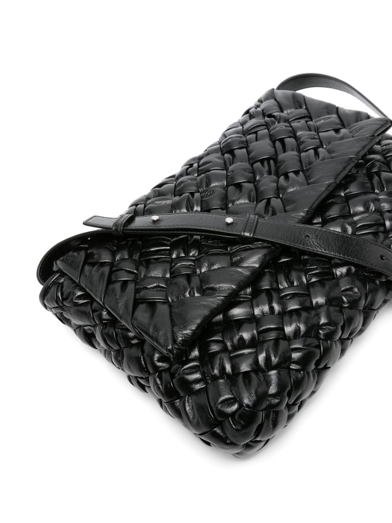 Black Rumple Leather Messenger Bag
