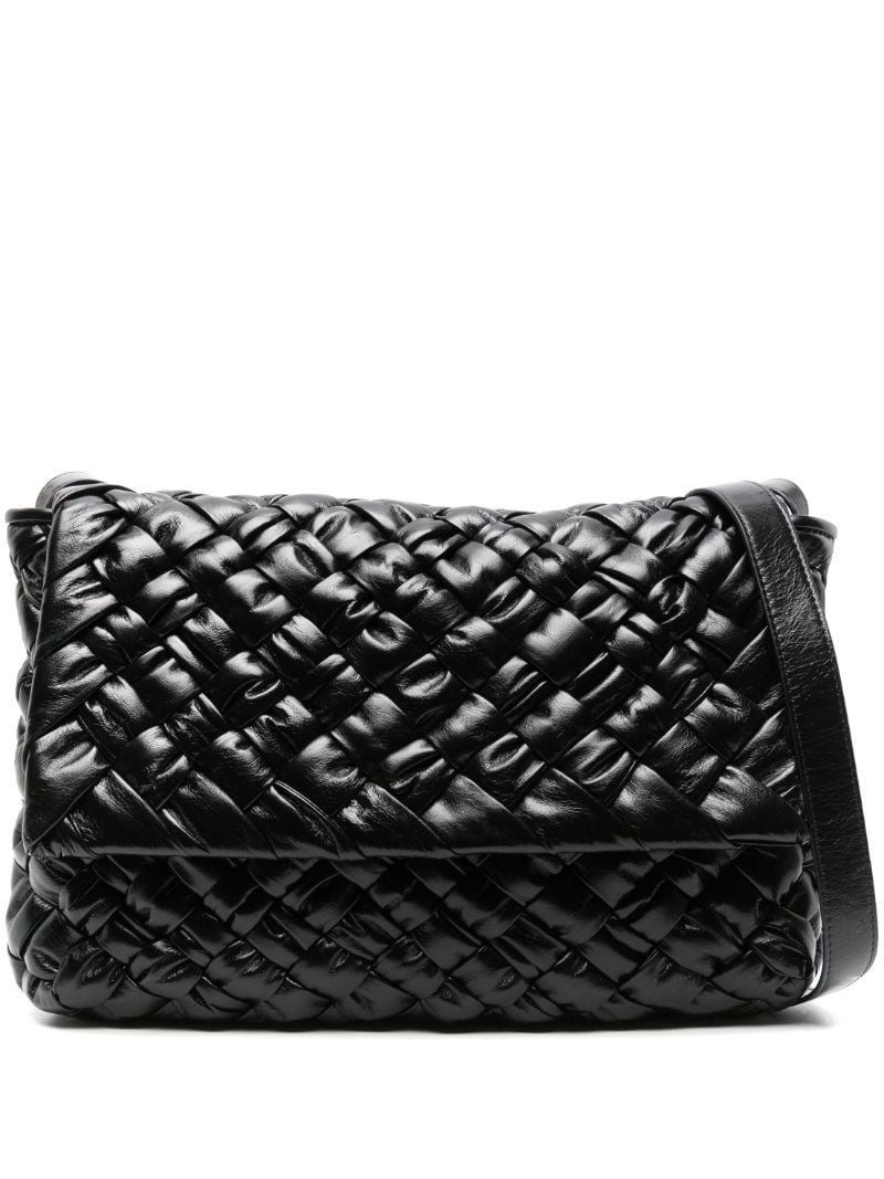 Black Rumple Leather Messenger Bag