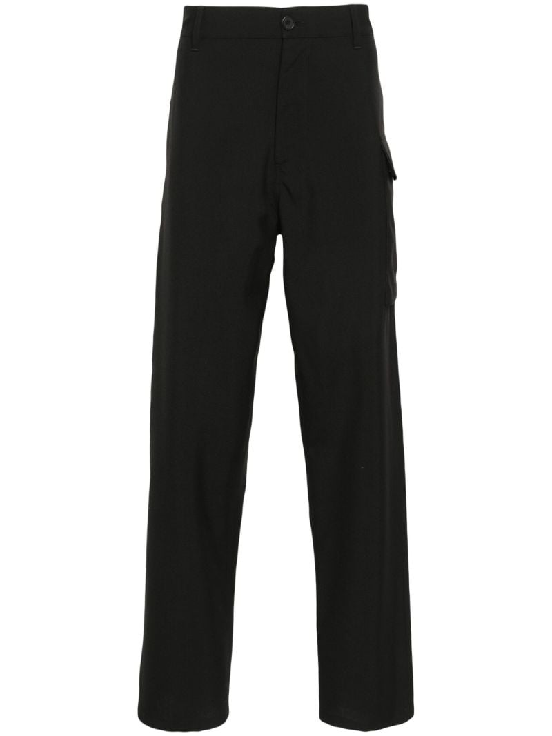 Black Straight-leg Wool Trousers
