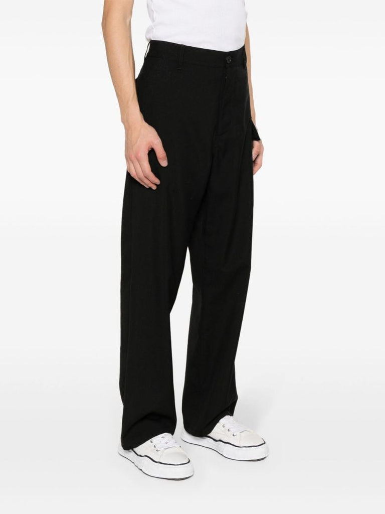 Black Straight-leg Wool Trousers