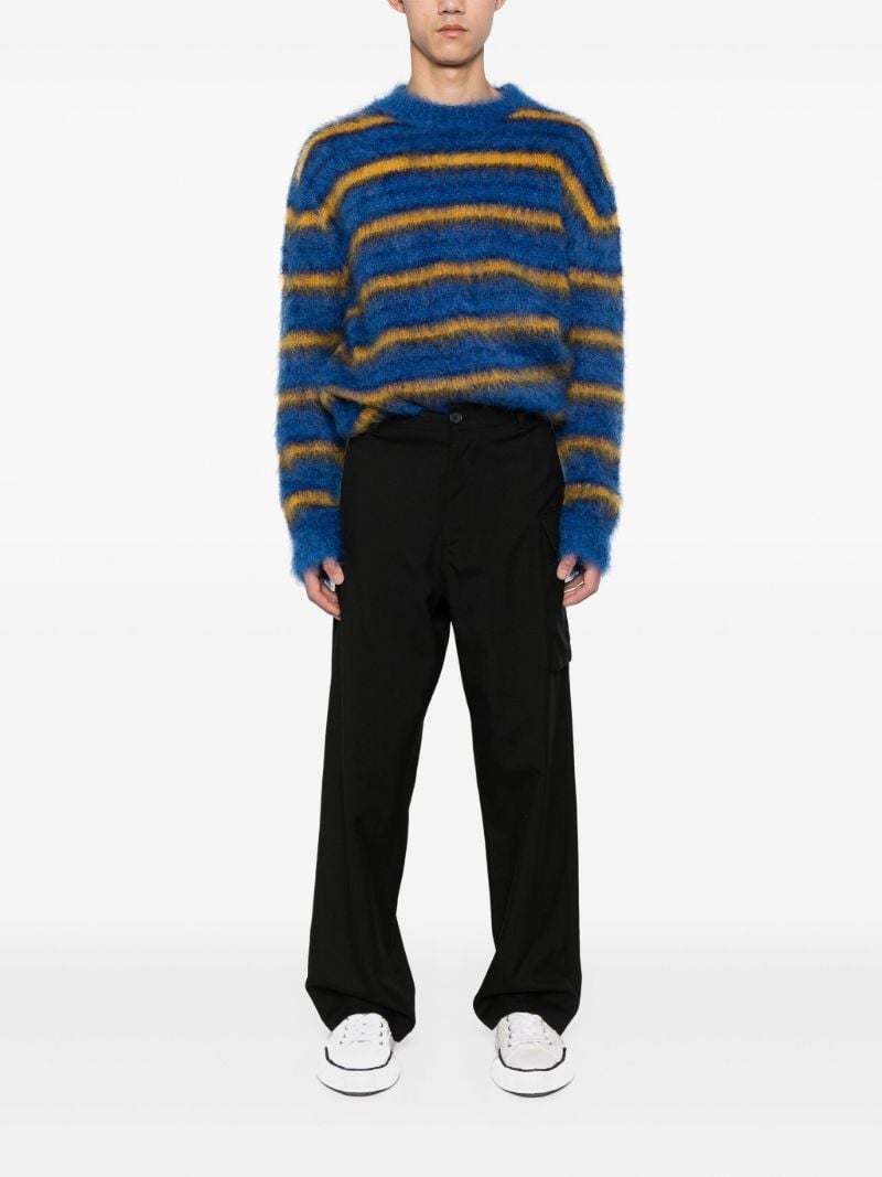 Black Straight-leg Wool Trousers
